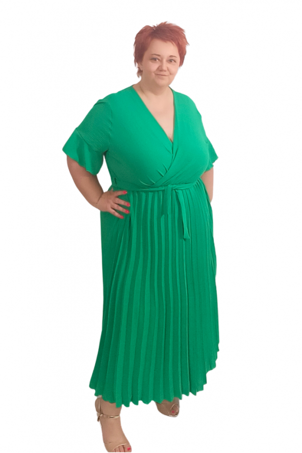Šaty pre moletky s plísovanou sukňou - zelené